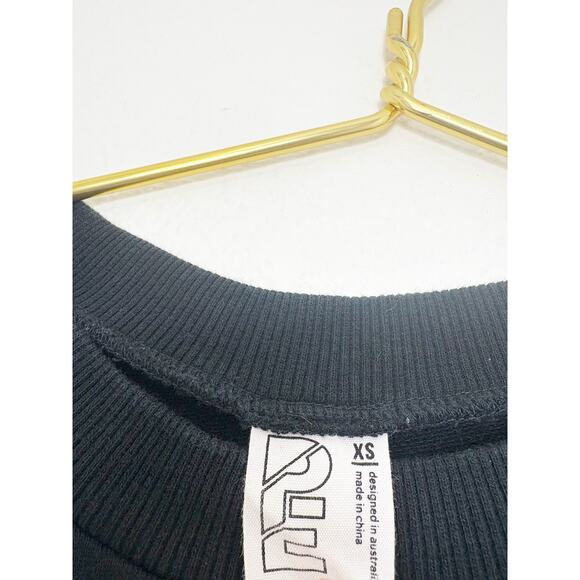 P.E. Nation Heads Up Sweatshirt Size XS Black Oversized Logo Pullover Crewneck - Picture 5 of 13